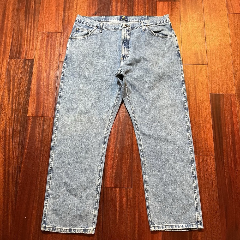 Wrangler Jeans Mens 38x30 47MWZ Regular Fit 47MWZSW Blue Light Wash Ranch Work